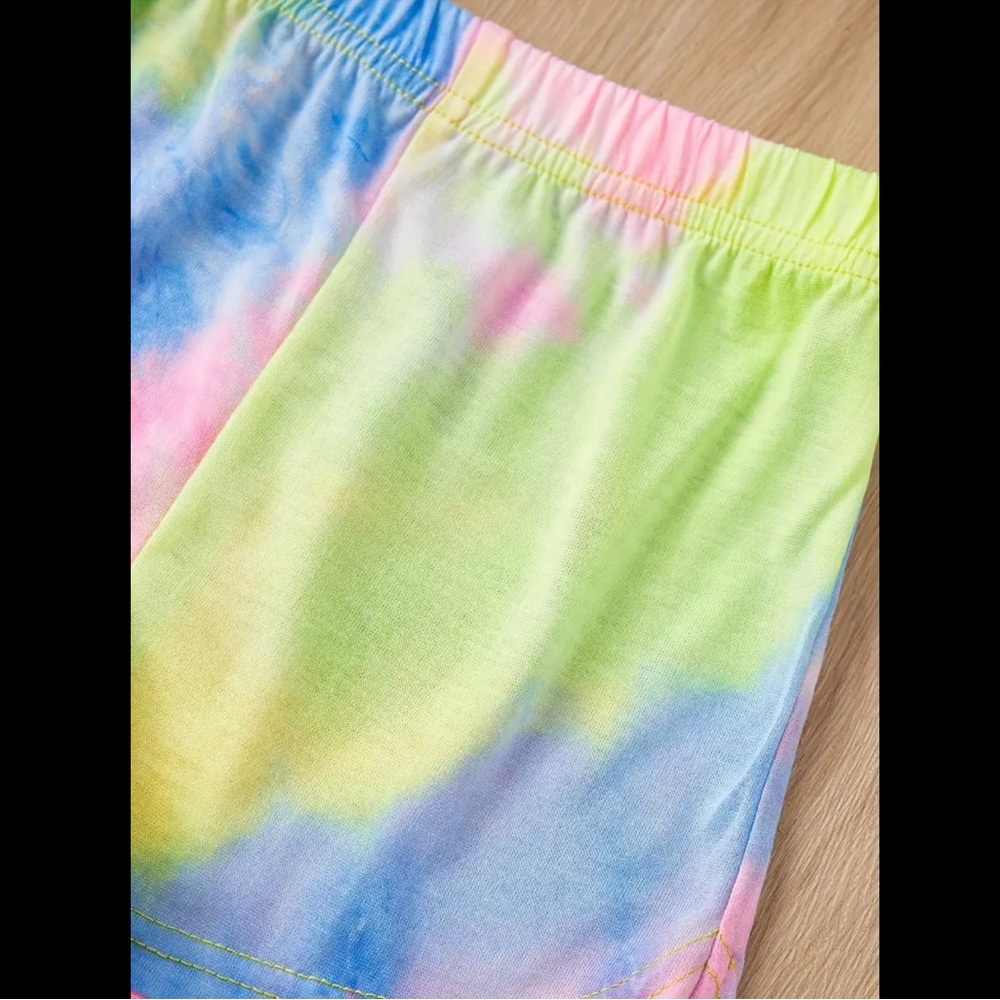Girls, Bright, Multi-Colored, Tie-Dye, Outfit Set - Picture 5 of 11